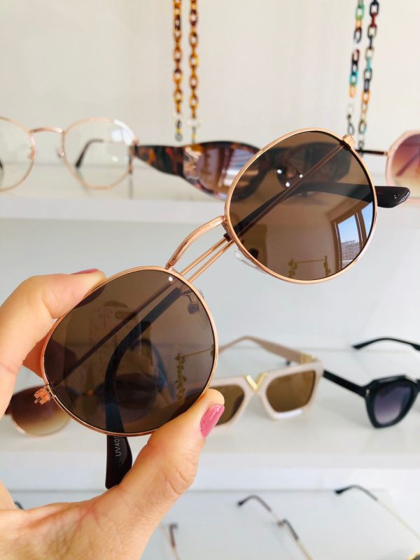 Gafas round Marrón