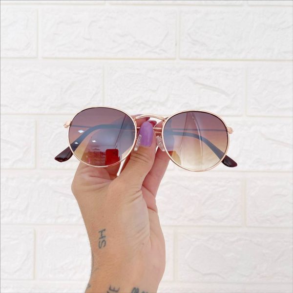 Gafas round marrón degradé