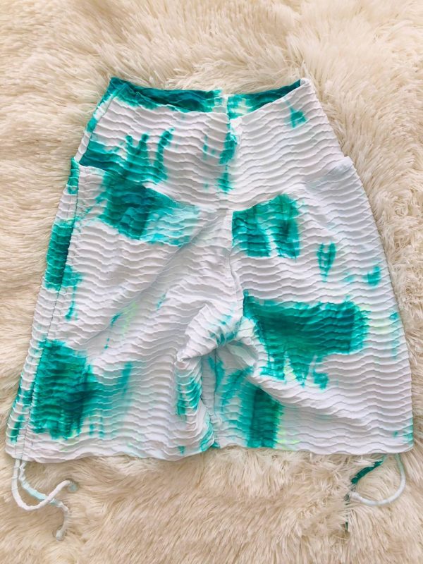 short tiedye regulable verde-blanco