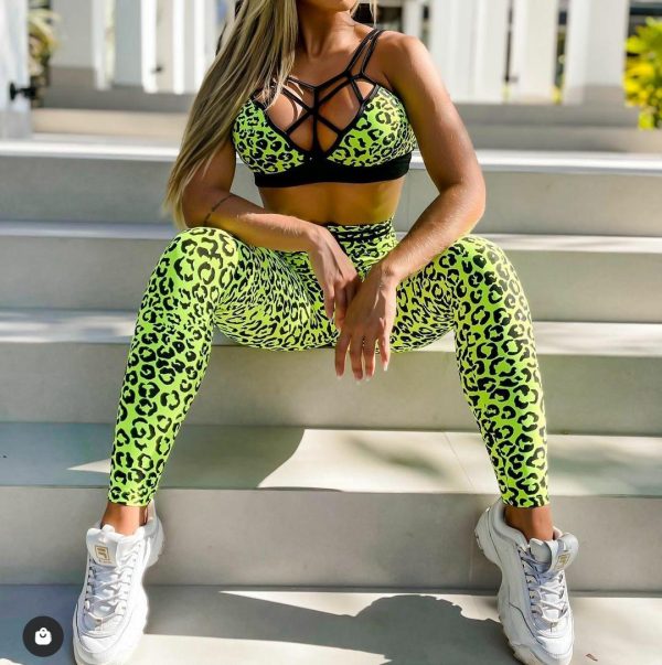 Conjunto texturizado estampado tigre verde-premium-talle único