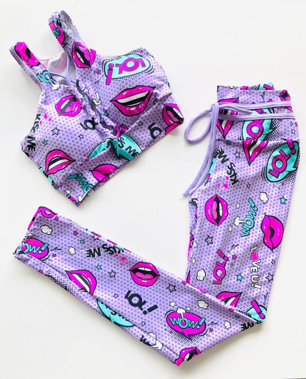 Conjunto kiss lila