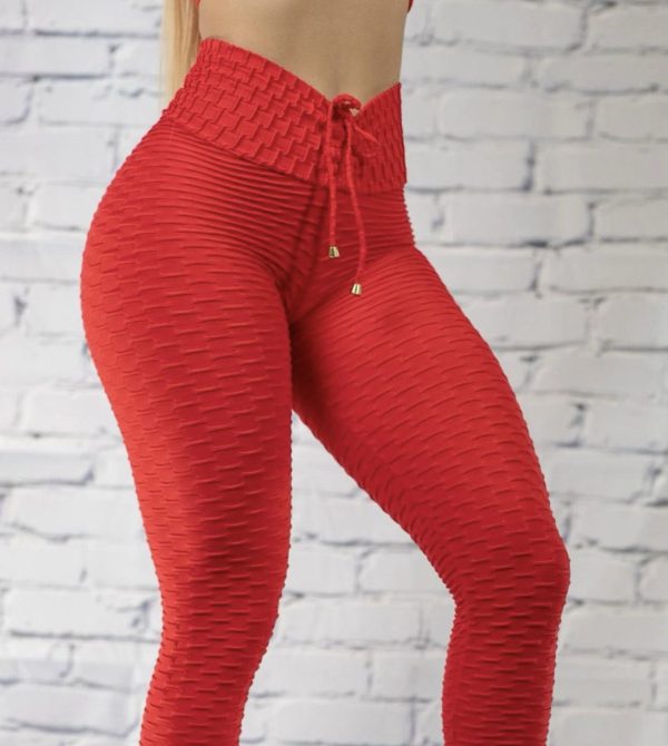 Calza roja texturizada premium-talle único