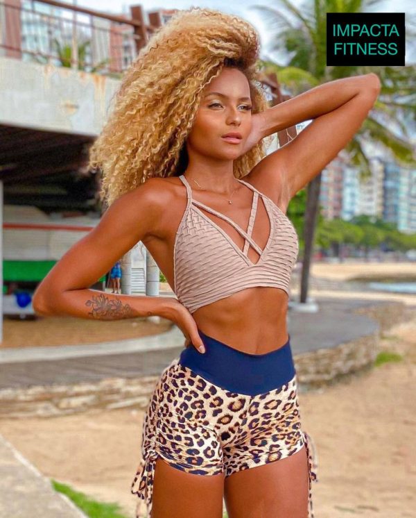Short print con frunce premium-talle Único
