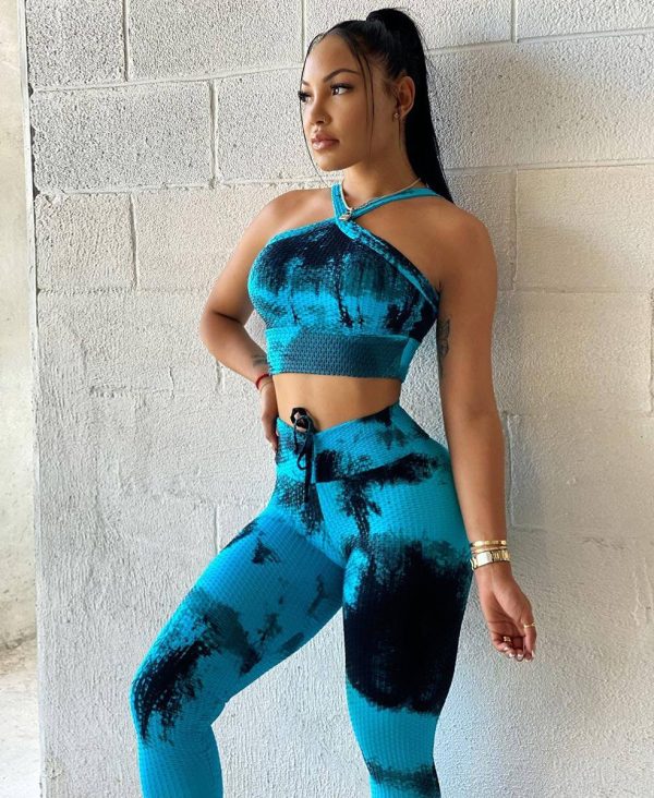 Conjunto  TIEDYE azul texturizado premium talle único