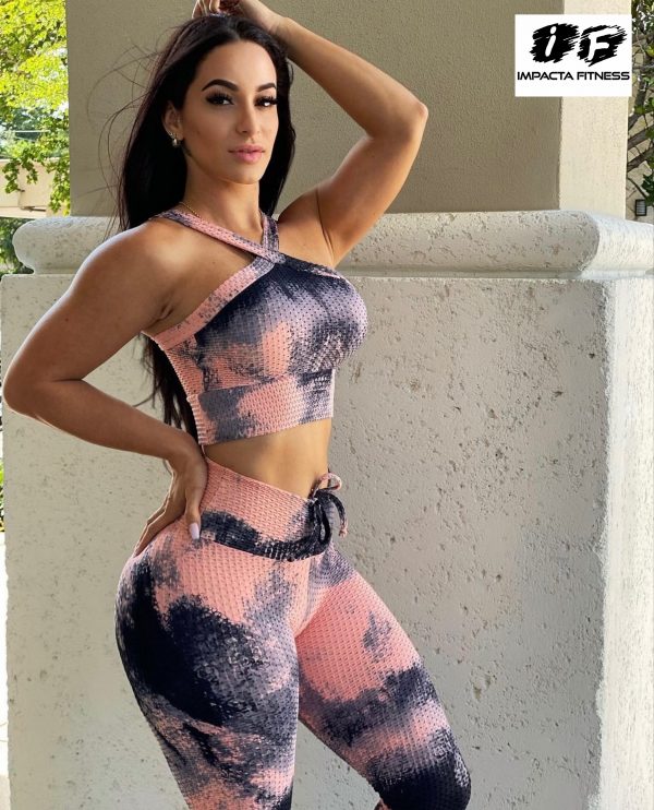 Conjunto Tiedye rosa/negro talle único Premium