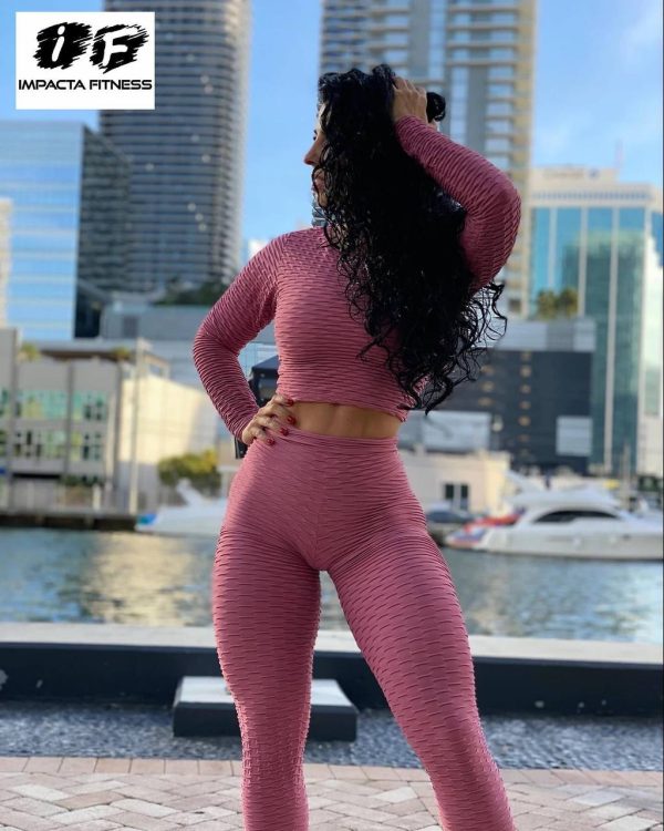 Conjunto manga larga premium rosa viejo-talle único