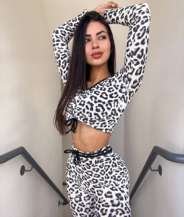 Conjunto Manga larga animal print-talle único