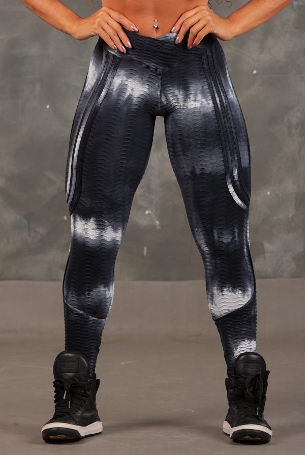 Calza tiedye BLANCO-NEGRO/Talle Unico. PREMIUM - Imagen 2
