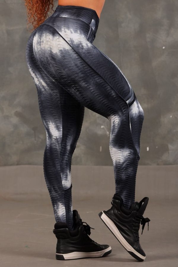 Calza tiedye BLANCO-NEGRO/Talle Unico. PREMIUM