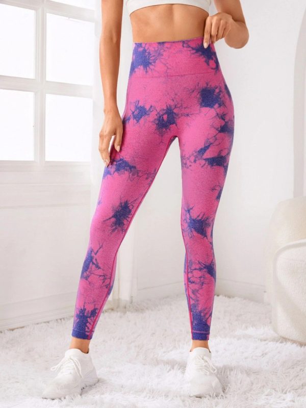 Legging tiedye-Sin costura- rosa-azul (S-M) - Imagen 4