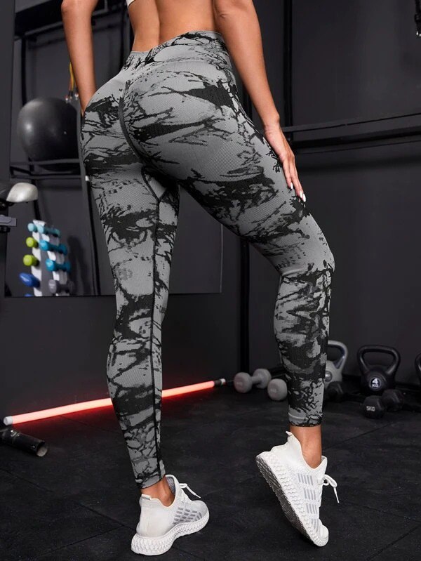Legging Tiedye negro-gris/ Talle M