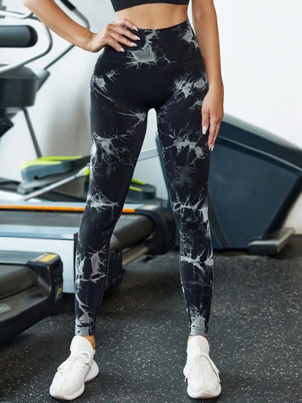 Legging sin costura tiedye negro-tiro alto M(36-42) - Imagen 3