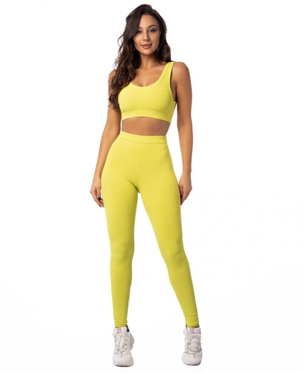 Calza Verde Neon acanalada Talle G Letsgym - Imagen 3