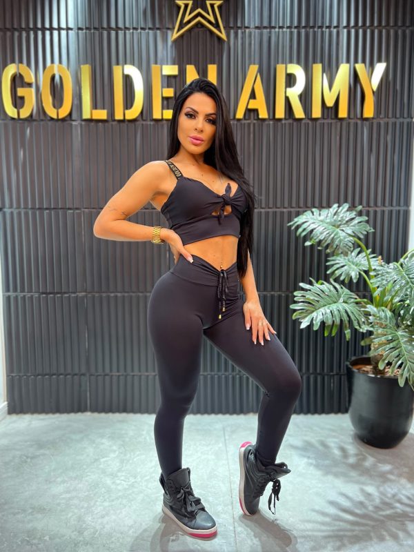 Conjunto Golden negro Liso talle único