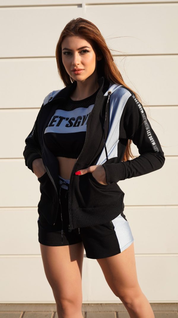 Campera LETSGYM negra PREMIUM-Tamaño S