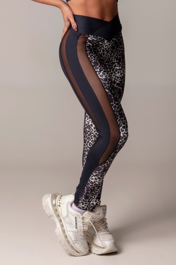 Legging Print negra con transparencia-Tam U(M)