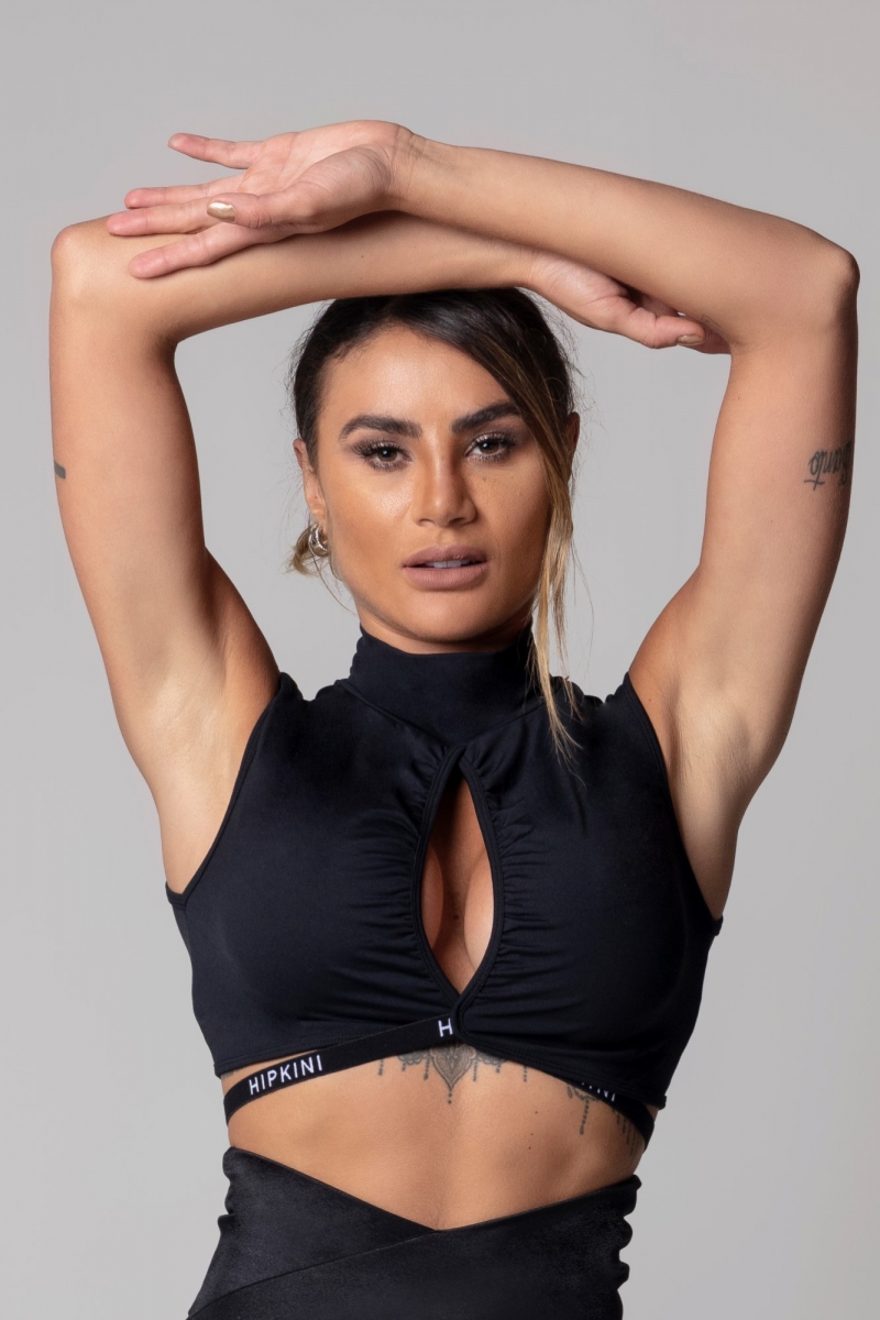 Top Negro Abertura-Tam G