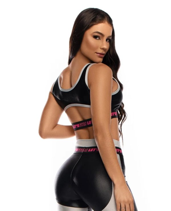 Top LETSGYM negro Sparkling-M - Imagen 2