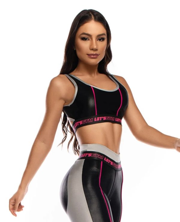 Top LETSGYM negro Sparkling-M
