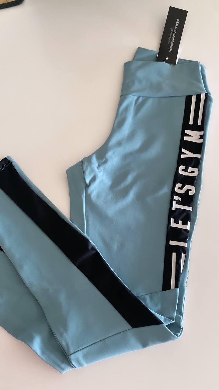 Calza Gris con Letras-Letsgym M