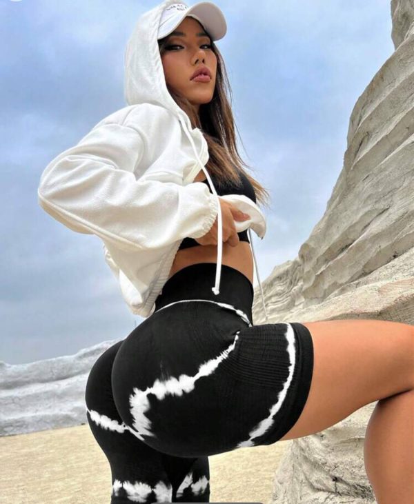 Short Tiedye negro-blanco- Sin Costura - Imagen 3