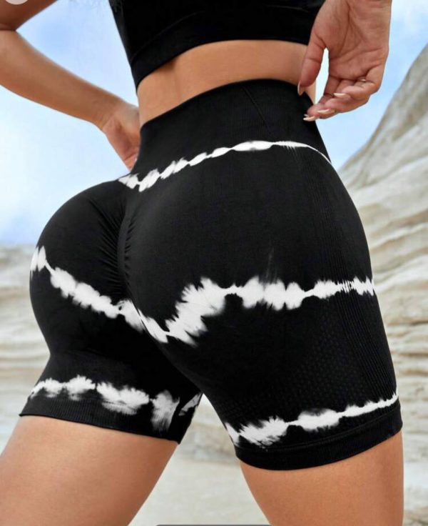 Short Tiedye negro-blanco- Sin Costura