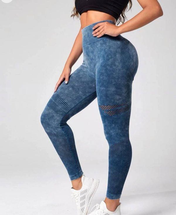 Legging Textura suave Azul Calado - Imagen 2