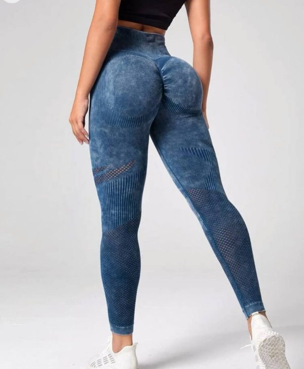 Legging Textura suave Azul Calado