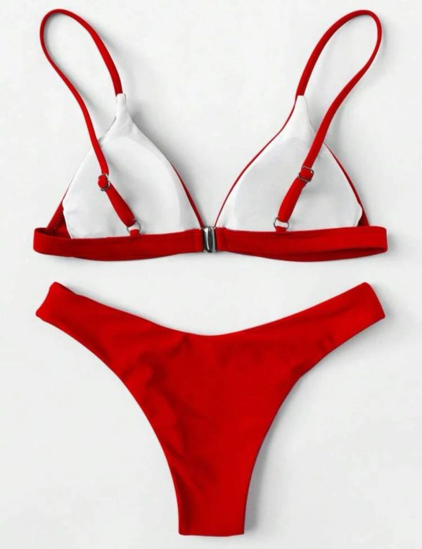 Bikini Rojo liso-Tam M - Imagen 3