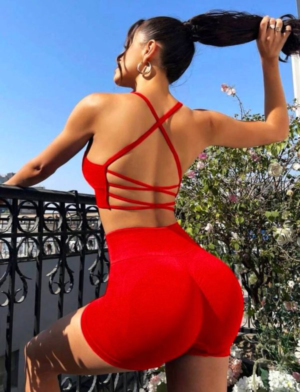 Conjunto rojo corto-Sin Costura P
