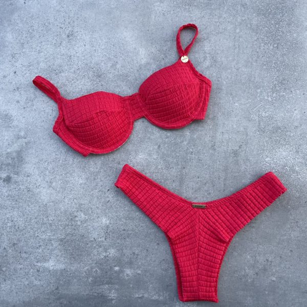 Bikini rojo texturizado-M