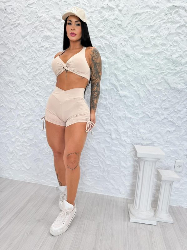 Conjunto nude corto con bolsillos premium-talle único(36-42) - Imagen 4