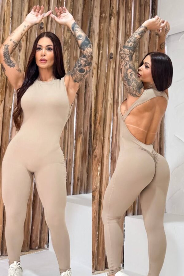 Monito nude talle único premium con espalda descubierta S-M - Imagen 3