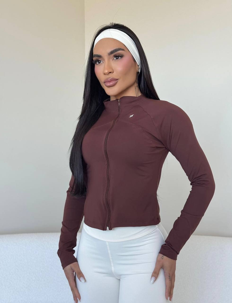 Campera marrón poliamida Cero transparencia S/M