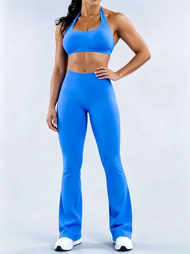 Conjunto flare azul eléctrico premium importado-talleM